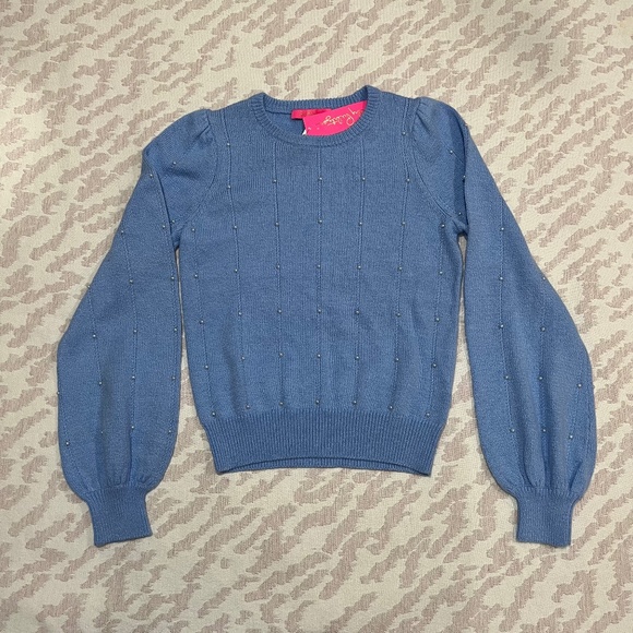 Lilly Pulitzer Sweaters - Lilly Pulitzer Womens Blue Peri Placed Pearls Geraldine Sweater Size XS NWT.
